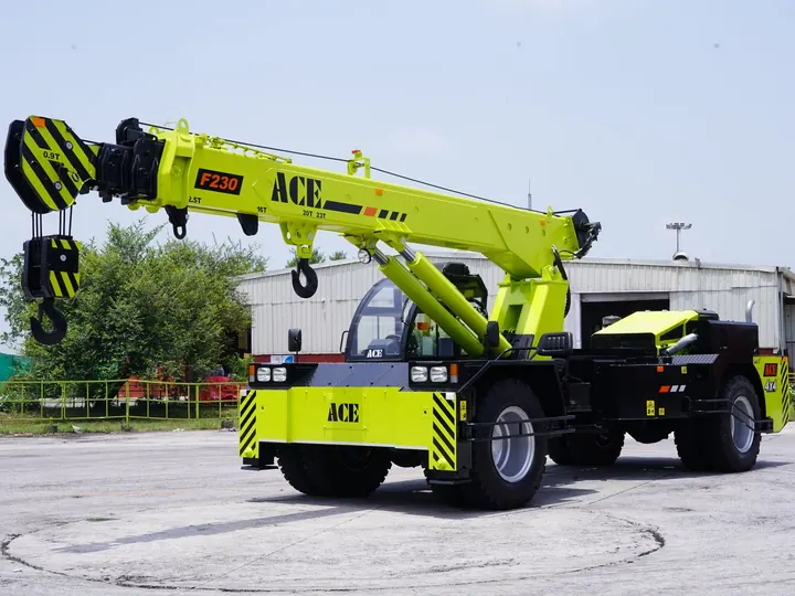 Powerful ACE F230 crane in operation at an industrial site in Faridabad, India.
